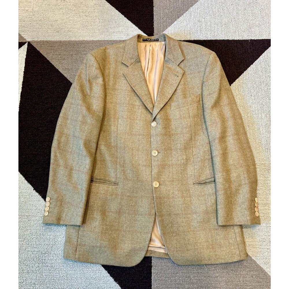Vintage Hugo Boss Blazer Mens 40R Brown Cashmere Wool Einstein Sports Coat